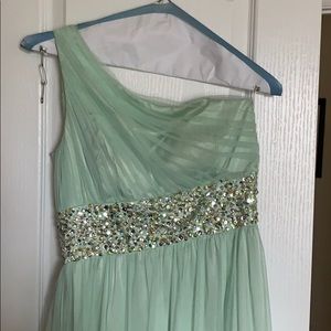 Pastel green prom dress
